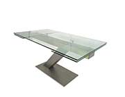 Extendable Glass Table in Matte Black Base EStyle 874