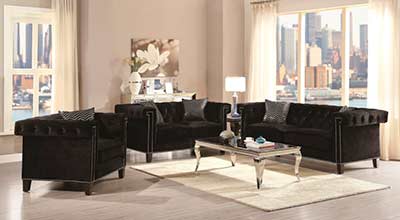 Black Velvet Sofa CO 817
