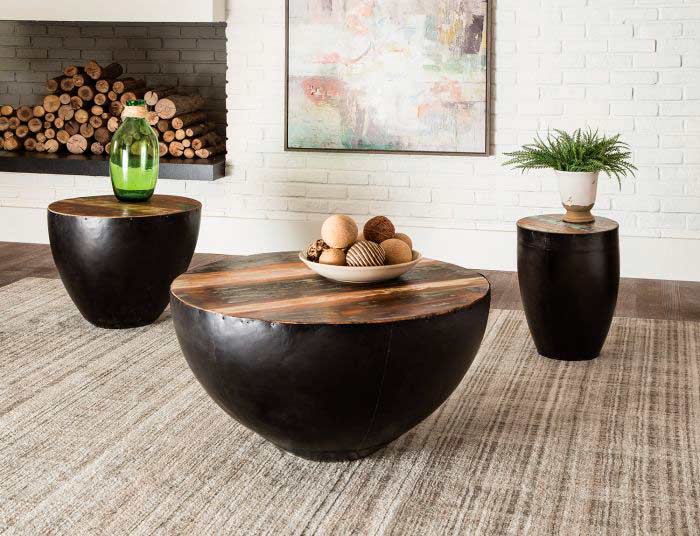 Natural Reclaimed Wood Coffee Table CO 536 Contemporary