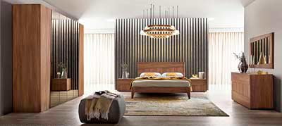 Modern Walnut Bed EF Tormenta