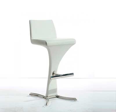 White Leatherette Bar Stool VG Amedea