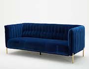 Blue Velour Sofa NJ Vista