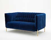 Blue Velour Sofa NJ Vista