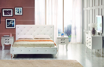 White Twin Bed with Crystals VG Monaco