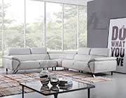 Light Gray Leather Sectional Sofa AE 002
