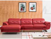 Red Italian Leather Sectional Sofa AE 085