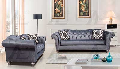 Greyish Blue fabric sofa set AE 600