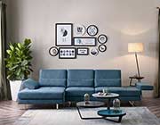 Blue Fabric Sectional sofa VG 758