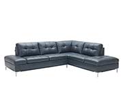 Gray Leather Sectional sofa NJ Lenard