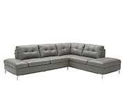 Gray Leather Sectional sofa NJ Lenard