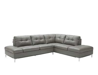 Gray Leather Sectional sofa NJ Lenard