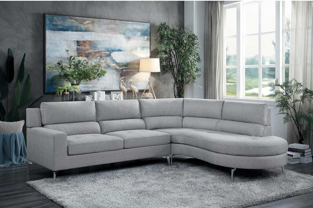 Light Gray Fabric Sectional sofa HE879 Fabric Sectional