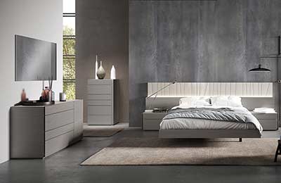 Grey Bed with Light Grey Lacquer NJ Paola