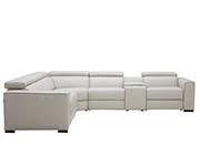 Silver Grey Power Recliner Sectional Sofa  SJ  Picasso