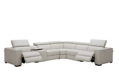 Silver Grey Power Recliner Sectional Sofa  SJ  Picasso