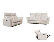 White Sofa with Manual Recliner EF 501