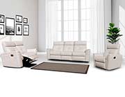 White Sofa with Manual Recliner EF 501