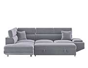 Grey Velvet Sectional Sofa Bed HE Cruise