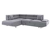 Grey Velvet Sectional Sofa Bed HE Cruise