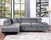 Grey Velvet Sectional Sofa Bed HE Cruise
