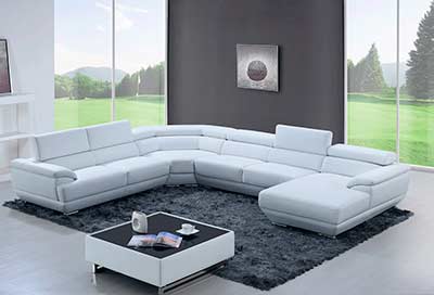 Modern Leather Sectional Sofa EF 43