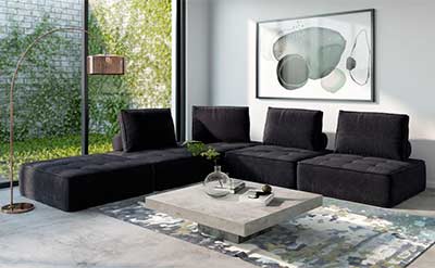 Modular Black Sectional Sofa VG Norbert