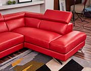 Red Leather Sectional sofa AE 8010