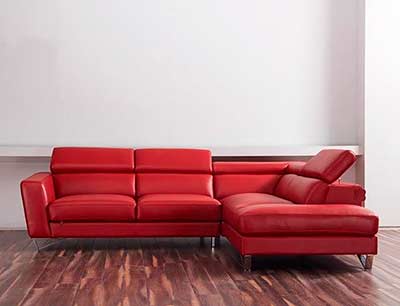 Red Leather Sectional sofa AE 8010