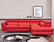 Red Leather Sectional sofa AE 8010