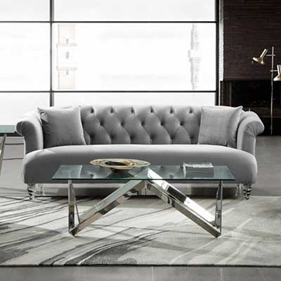 Elegant Gray Velvet Sofa AL 331