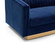 Navy Blue and Gold Velvet Sofa AL Magnolia