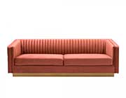 Navy Blue and Gold Velvet Sofa AL Magnolia