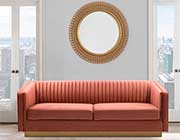 Navy Blue and Gold Velvet Sofa AL Magnolia