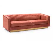 Navy Blue and Gold Velvet Sofa AL Magnolia