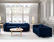 Navy Blue Velvet Sofa AL Charlton