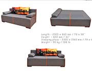 Gray Fabric Sofa Bed EF Boulevard