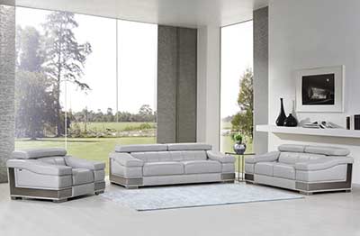 Light Gray Leather Sofa set GU 15