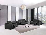 Dark Gray Power Reclining Leather Sofa Set GU 762