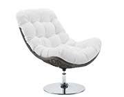 White Lounge Swivel Chair MW Brooklyn