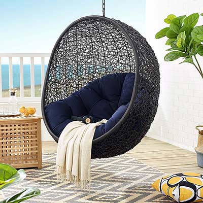 Swing Outdoor Patio Lounge Chair in Navy MW Ensphere