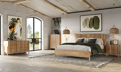 Modern Bed in Natural finish VG Micayla