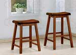 Set of two Bar Stools in Oak Finish