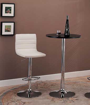 White Adjustable Barstool 29H