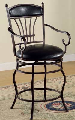 24H Dark Brown Metal Bar Stool