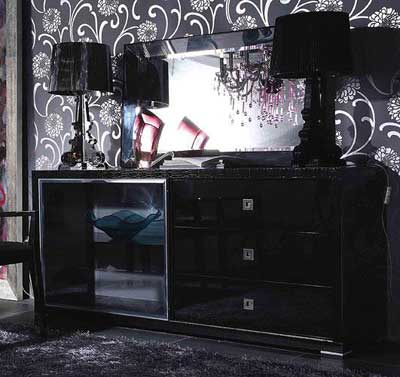 VG 6808 Black   Crocodile texture Buffet