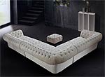 Cream Dream Microfiber Sectional Sofa and Ottoman