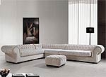 Cream Dream Microfiber Sectional Sofa and Ottoman