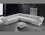Cream Dream Microfiber Sectional Sofa and Ottoman