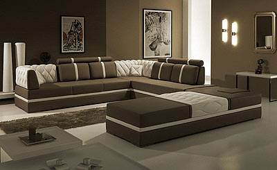 Modern Leather Sectional Sofa - Lidia