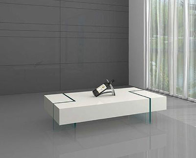 Capri lacquer top Coffee Table with glass legs CR